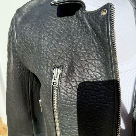 Topshop boutique ( higher end line) 2000s Black full real textured leather jcket - Picture 11 of 13